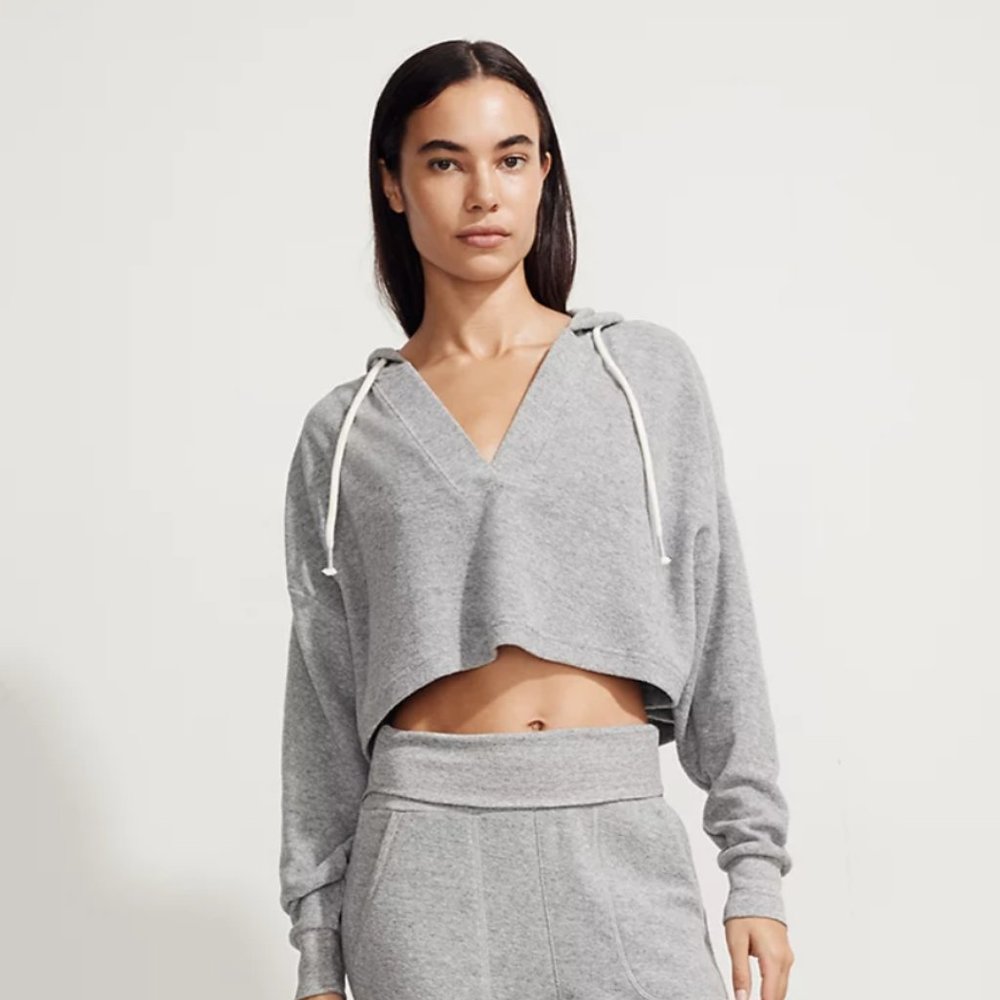 BRAND NEW | Madewell | Brushed Drawstring Hoodie SWEATSHIRT | GREY
